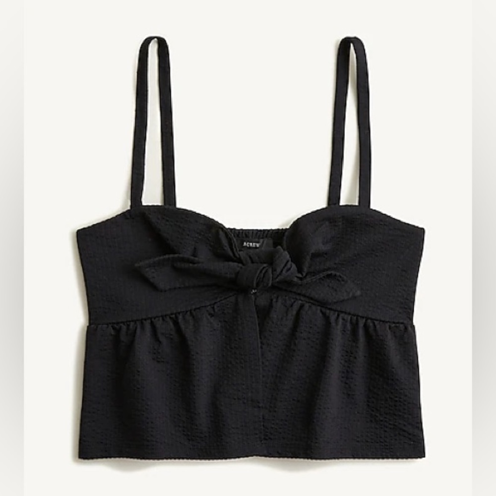 J.Crew Seersucker Tie-Front Top Size S